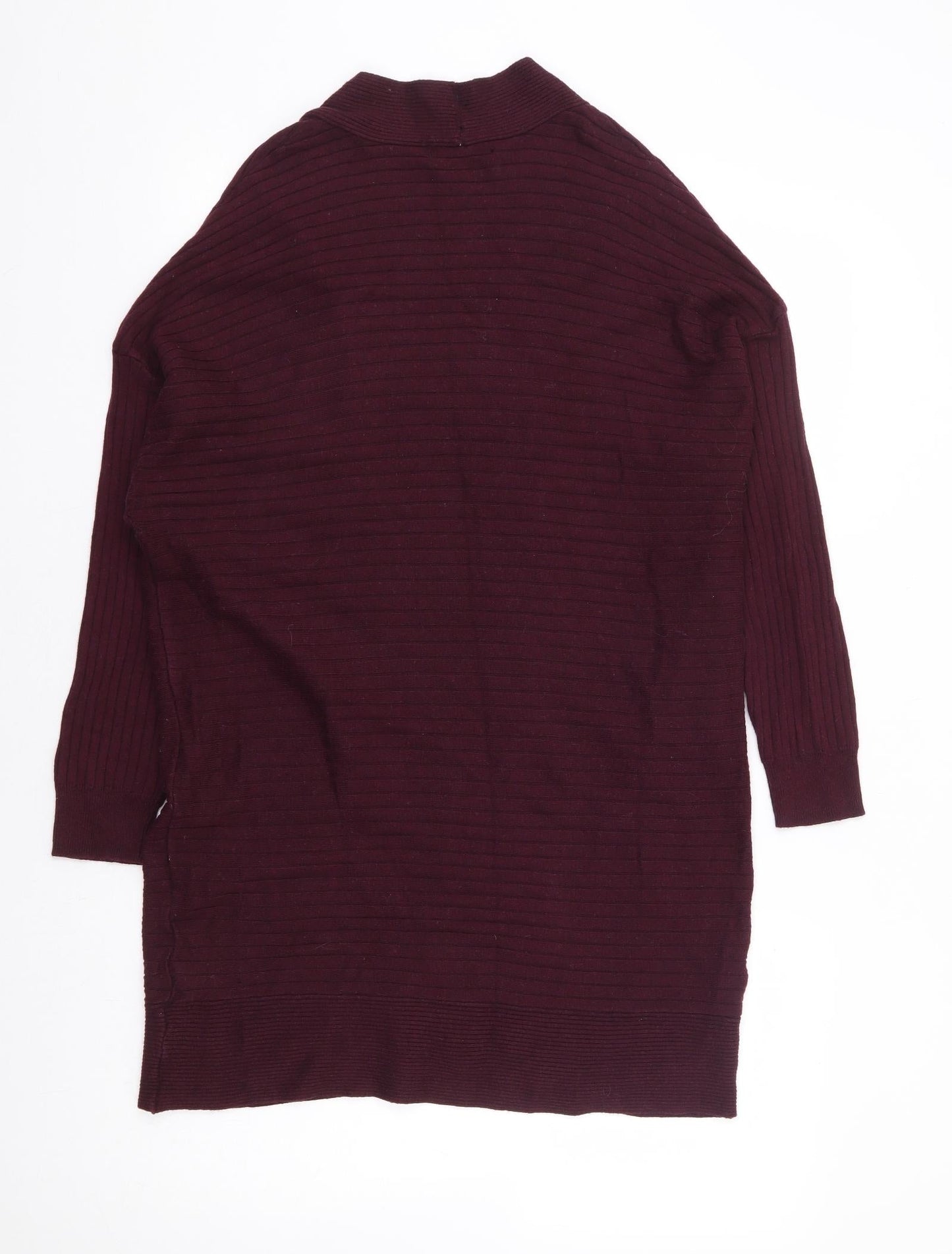 F&F Womens Purple V-Neck Viscose Cardigan Jumper Size 10 - Ribbed