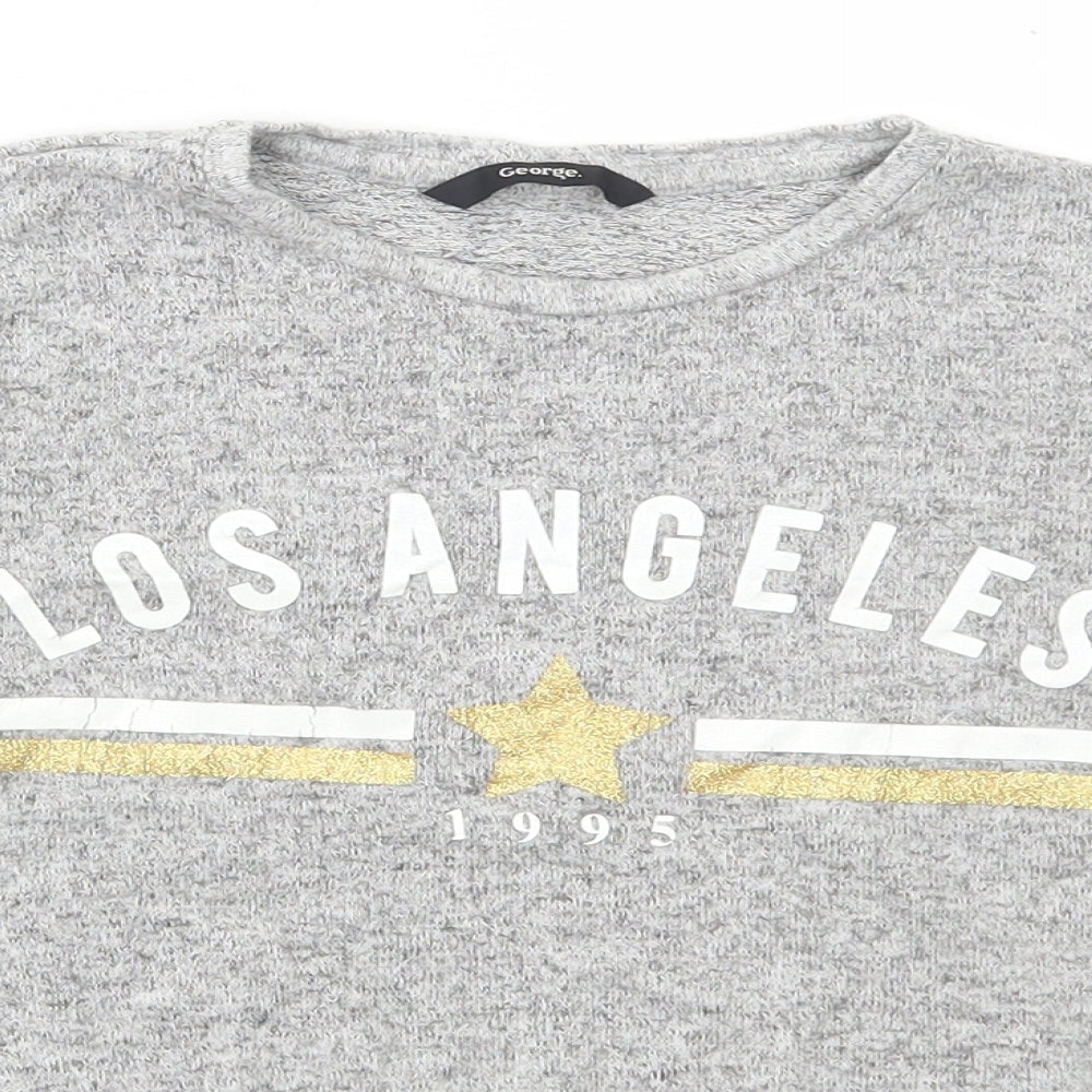 George Girls Grey Viscose Pullover Sweatshirt Size 6-7 Years Pullover - Los Angeles