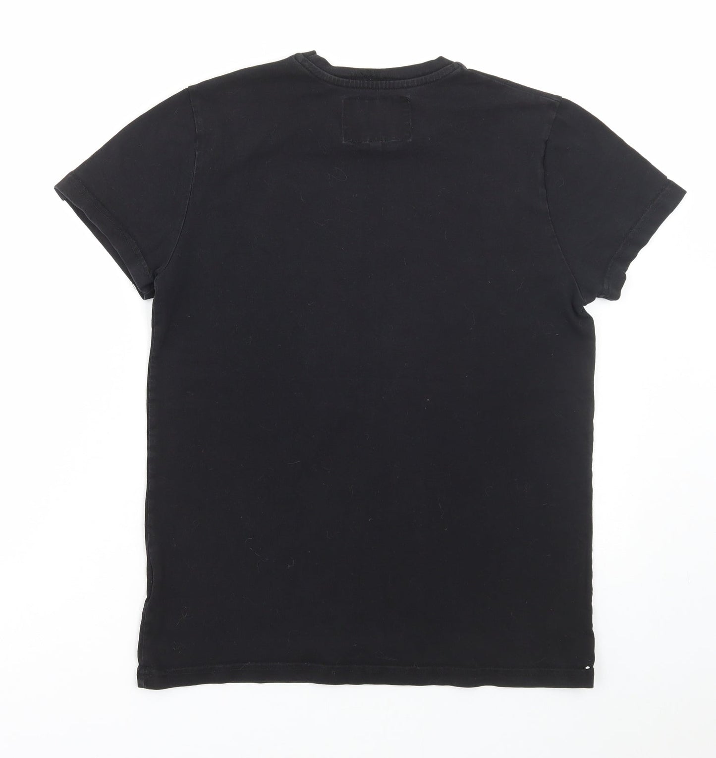 Mens UK Size S Henleys Black  T-Shirt
