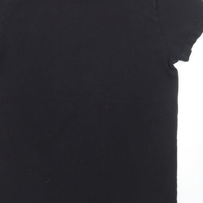 Mens UK Size S Henleys Black  T-Shirt