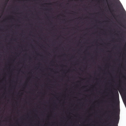 Marks and Spencer Mens Purple Round Neck Acrylic Pullover Jumper Size S