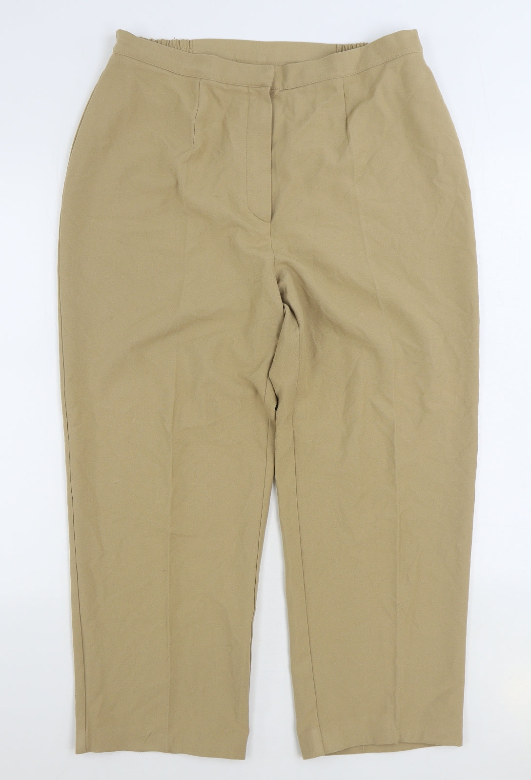 Classics Womens Brown Polyester Trousers Size 16 L27 in Regular Zip