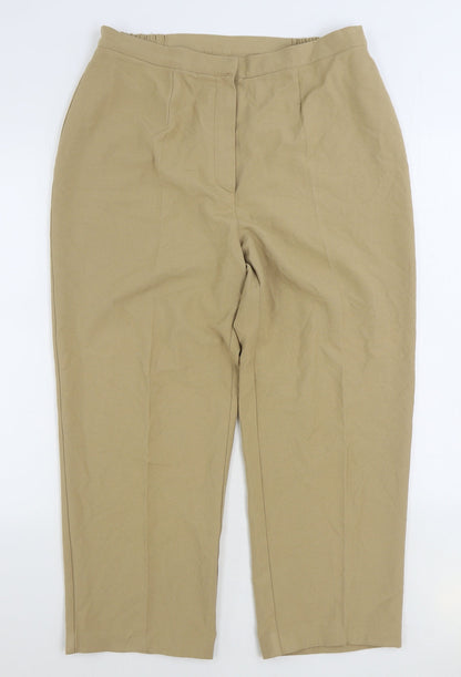 Classics Womens Brown Polyester Trousers Size 16 L27 in Regular Zip