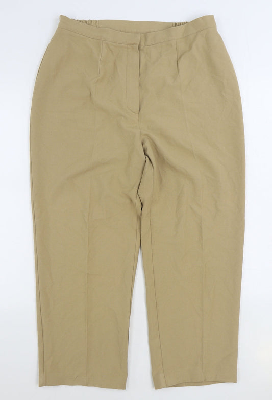 Classics Womens Brown Polyester Trousers Size 16 L27 in Regular Zip