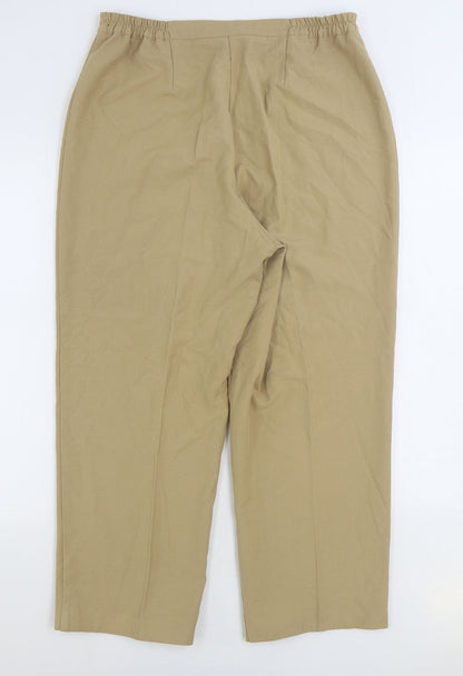 Classics Womens Brown Polyester Trousers Size 16 L27 in Regular Zip