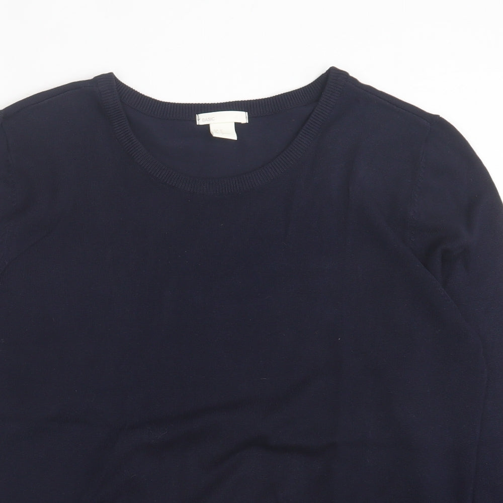 H&M Mens Blue Crew Neck Viscose Pullover Jumper Size M