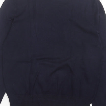H&M Mens Blue Crew Neck Viscose Pullover Jumper Size M