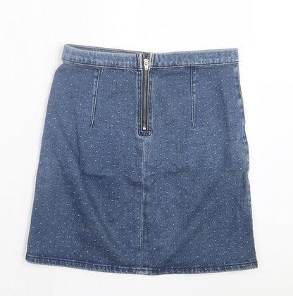 Womens UK Size 6 Topshop A-Line Denim Skirt