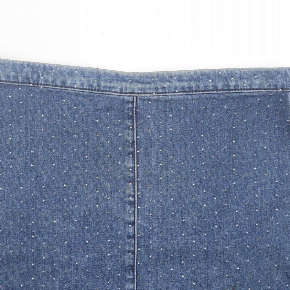 Womens UK Size 6 Topshop A-Line Denim Skirt
