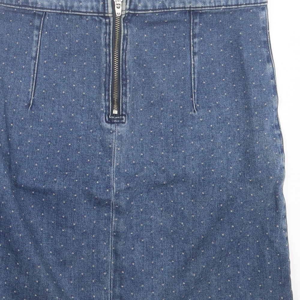 Womens UK Size 6 Topshop A-Line Denim Skirt