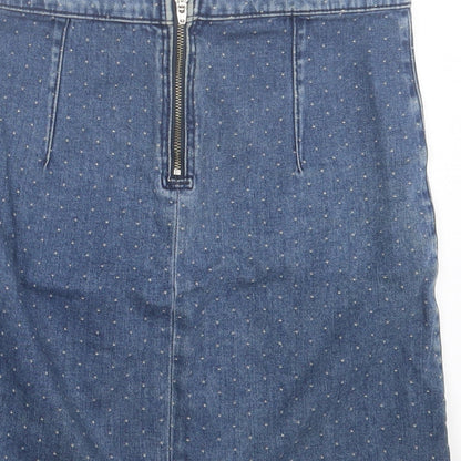 Womens UK Size 6 Topshop A-Line Denim Skirt