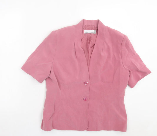 Country Casuals Womens Pink Jacket Blazer Size 14 Button