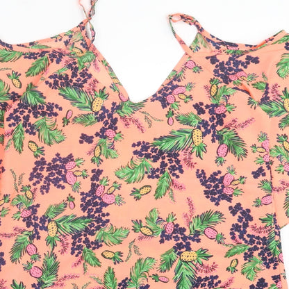 Boohoo Womens Pink Geometric Polyester A-Line Size M V-Neck Pullover - Cold Shoulder