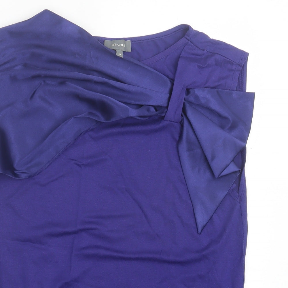 Womens UK Size 16 et Vous Purple Basic Tank
