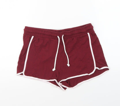 Brave Soul Womens Purple Cotton Sweat Shorts Size XS L4 in Regular Drawstring