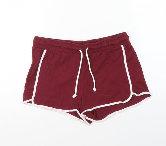 Brave Soul Womens Purple Cotton Sweat Shorts Size XS L4 in Regular Drawstring