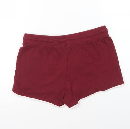 Brave Soul Womens Purple Cotton Sweat Shorts Size XS L4 in Regular Drawstring