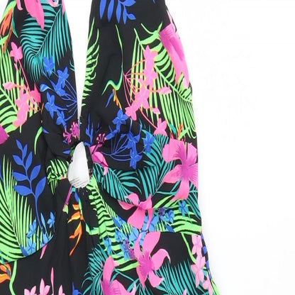 PEP&CO Womens Multicoloured Geometric Polyester Fit & Flare Size S Halter Pullover