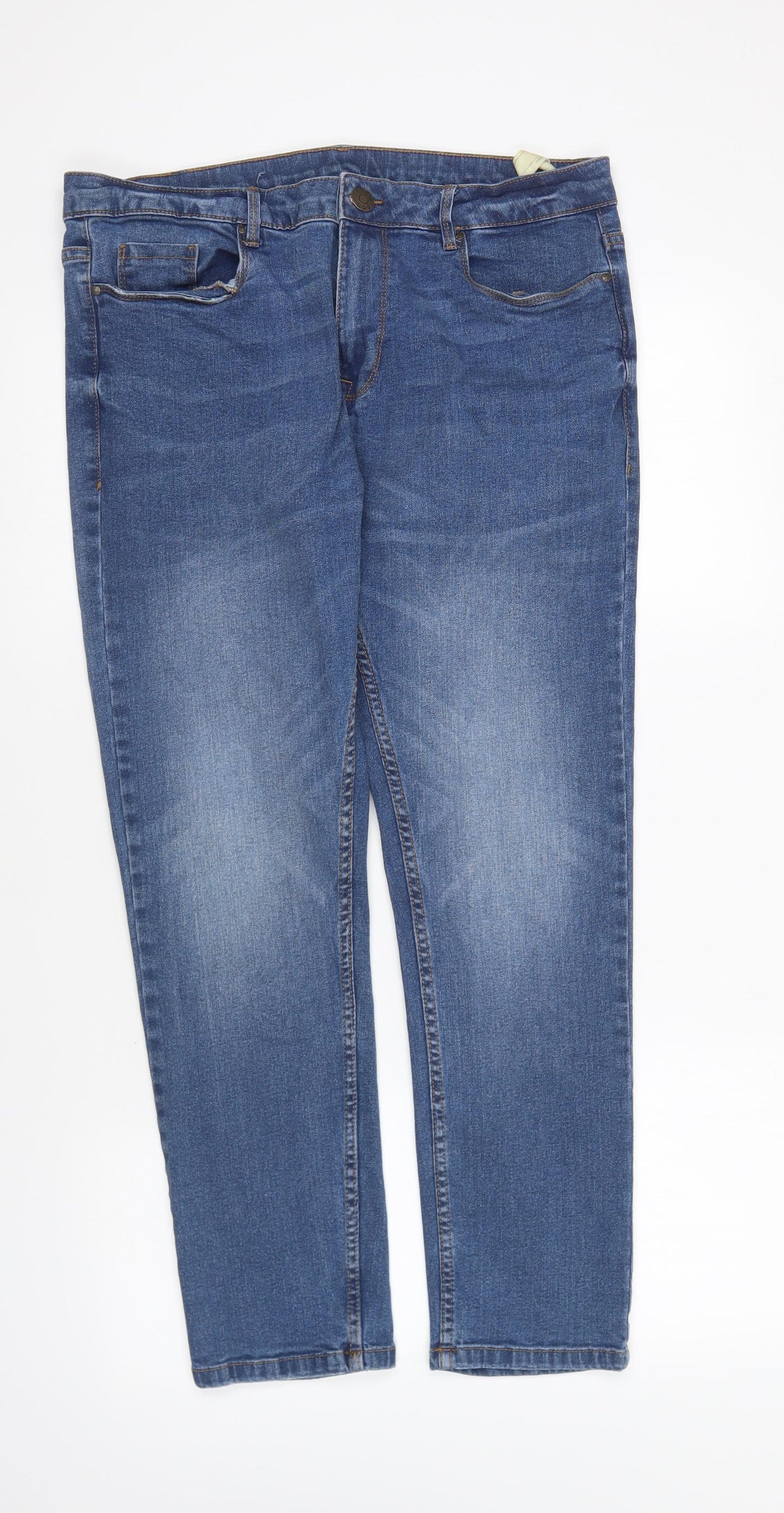 365 Womens Blue Cotton Skinny Jeans Size 34 in L26 in Regular Button