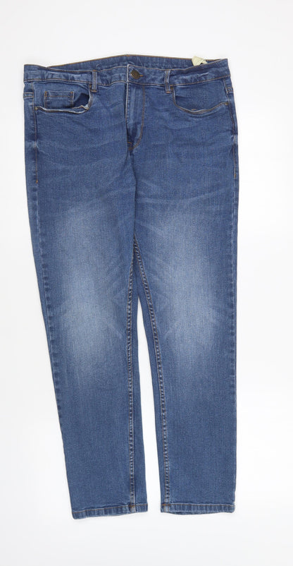 365 Womens Blue Cotton Skinny Jeans Size 34 in L26 in Regular Button