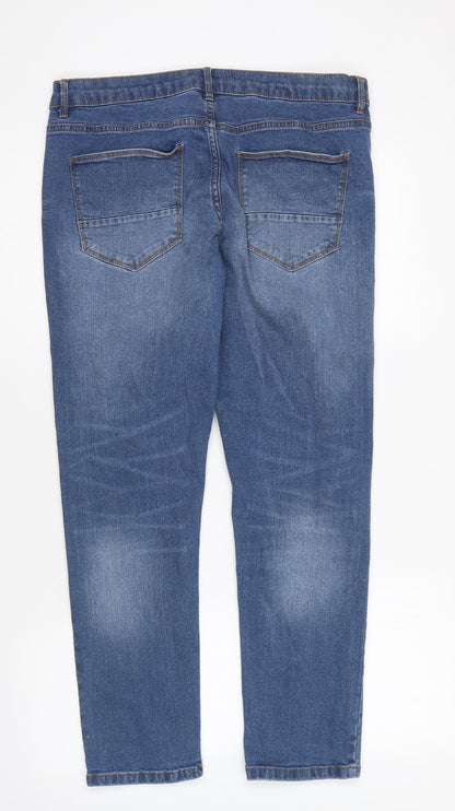 365 Womens Blue Cotton Skinny Jeans Size 34 in L26 in Regular Button