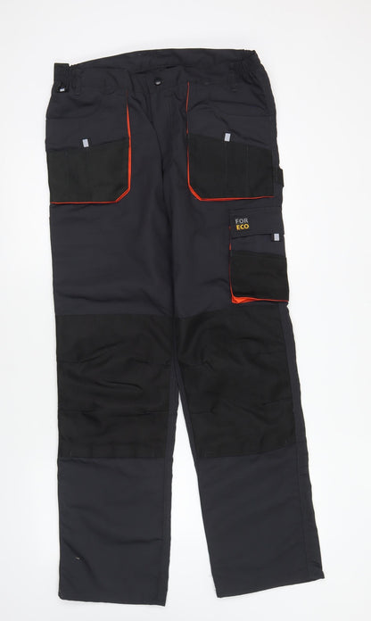 Reis Mens Blue Polyester Carpenter Trousers Size 35 in L30 in Regular Button