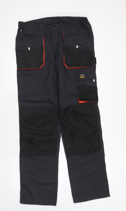 Reis Mens Blue Polyester Carpenter Trousers Size 35 in L30 in Regular Button