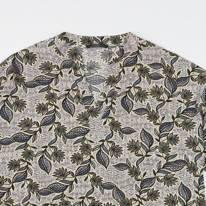 Primark Womens Multicoloured Floral Polyester Basic Blouse Size 14 V-Neck - Leaf Print