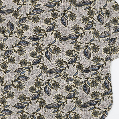 Primark Womens Multicoloured Floral Polyester Basic Blouse Size 14 V-Neck - Leaf Print