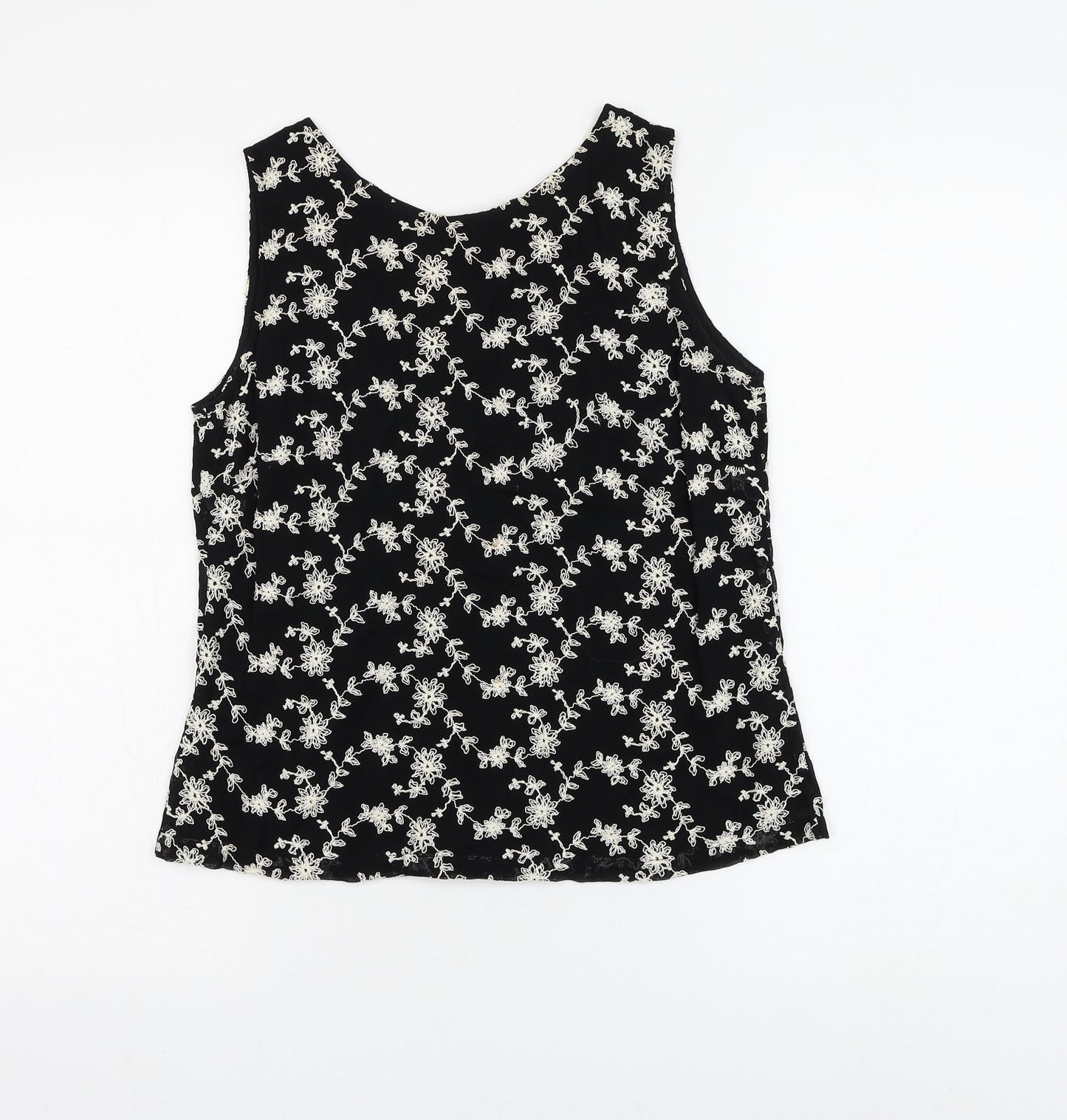 Womens UK Size 10 Kaliko Black Basic Blouse