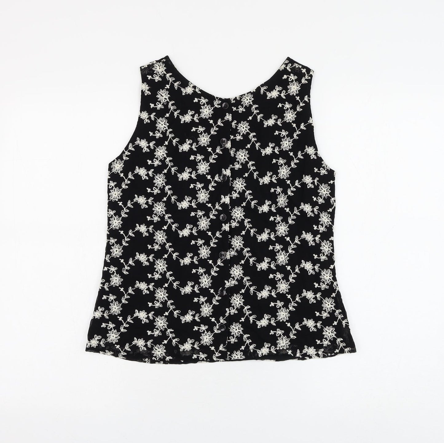 Womens UK Size 10 Kaliko Black Basic Blouse