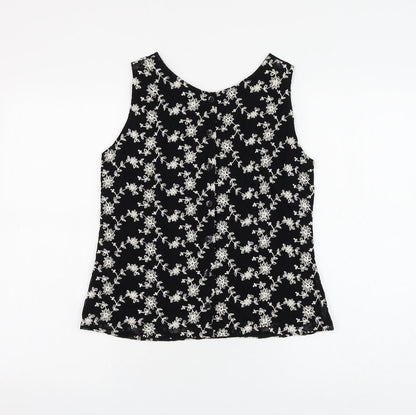 Womens UK Size 10 Kaliko Black Basic Blouse