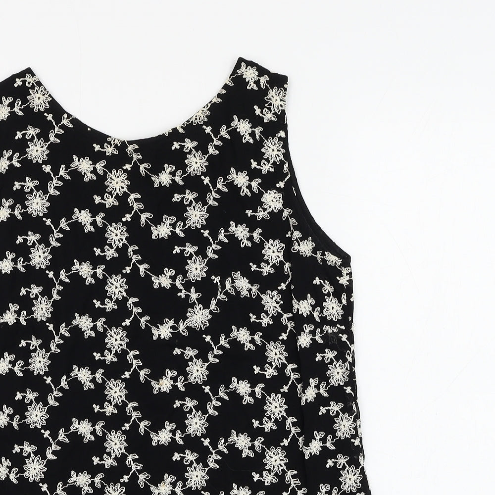 Womens UK Size 10 Kaliko Black Basic Blouse