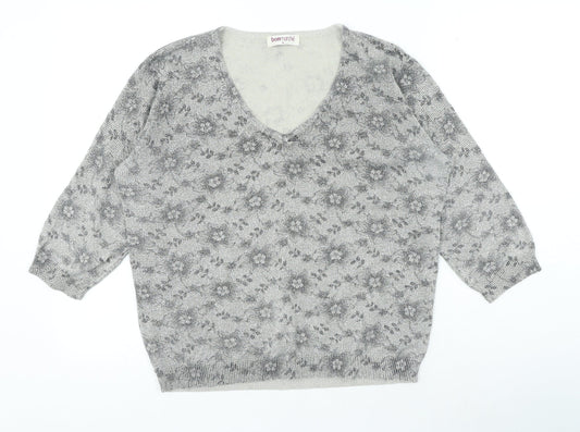 Womens UK Size M Bonmarché Grey Pullover Jumper