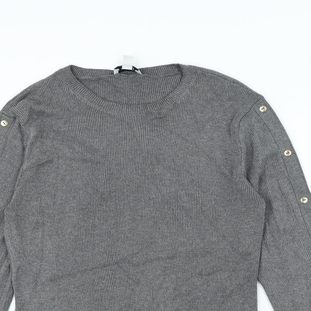Womens UK Size L Topshop Grey Pullover Jumper