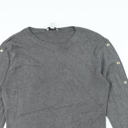 Womens UK Size L Topshop Grey Pullover Jumper