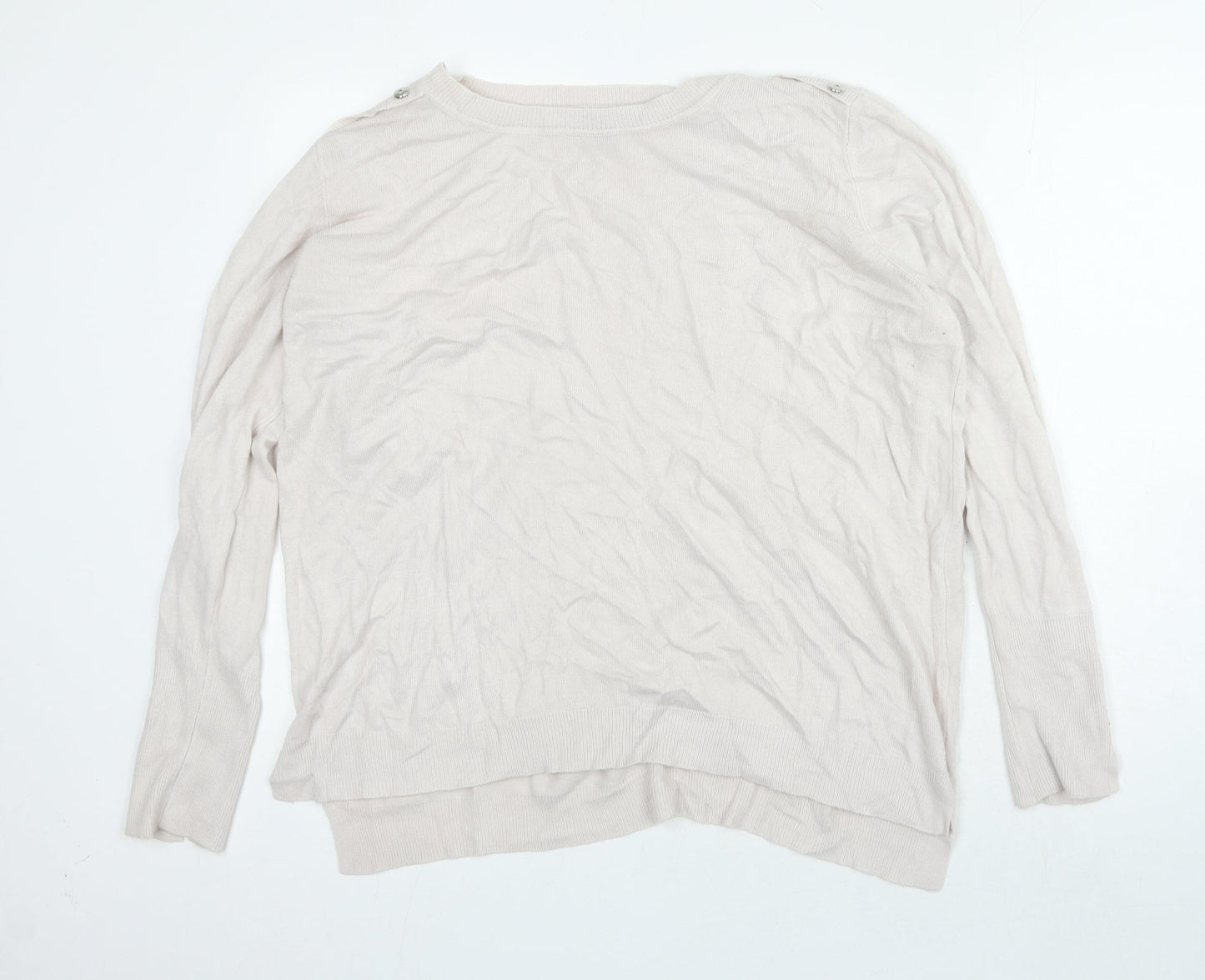 Primark Womens Pink Round Neck Acrylic Pullover Jumper Size XL