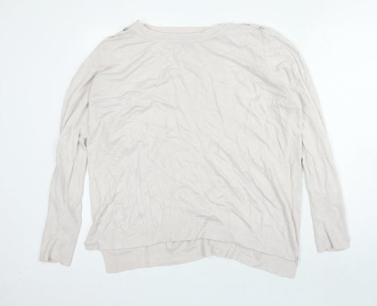 Primark Womens Pink Round Neck Acrylic Pullover Jumper Size XL