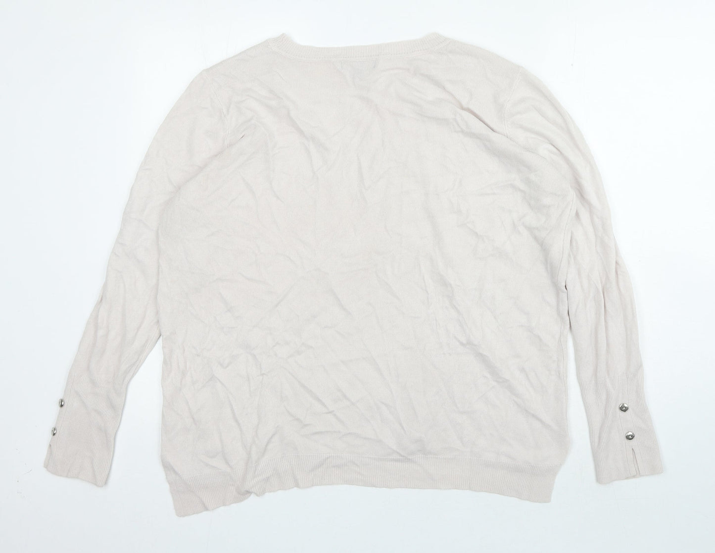 Primark Womens Pink Round Neck Acrylic Pullover Jumper Size XL