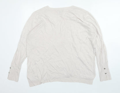 Primark Womens Pink Round Neck Acrylic Pullover Jumper Size XL