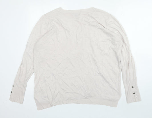 Primark Womens Pink Round Neck Acrylic Pullover Jumper Size XL