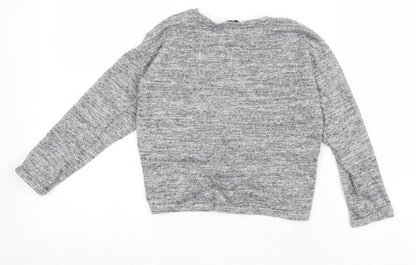 George Girls Grey Polyester Pullover Sweatshirt Size 6-7 Years Pullover - Butterfly