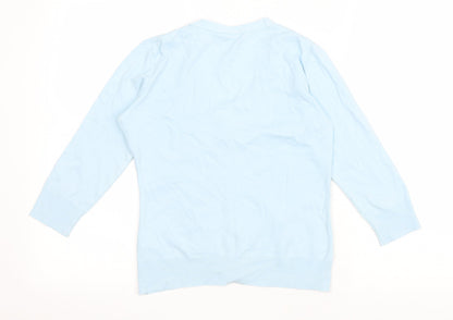 Principles Womens Blue V-Neck Cotton Cardigan Jumper Size 8