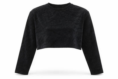 USA Pro Womens Black Cotton Pullover Sweatshirt Size 10 Pullover - Cropped
