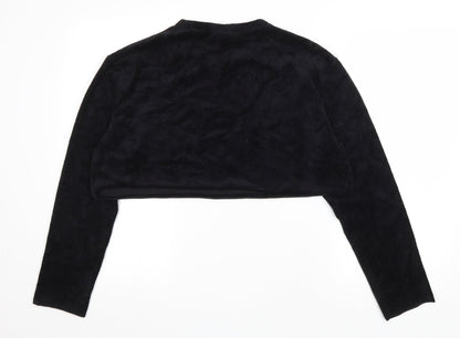 USA Pro Womens Black Cotton Pullover Sweatshirt Size 10 Pullover - Cropped
