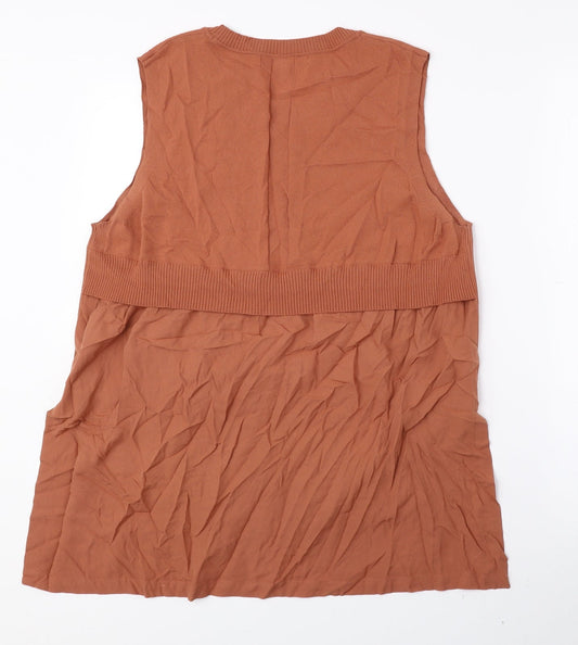 Womens UK Size L NEXT Orange Vest Jumper