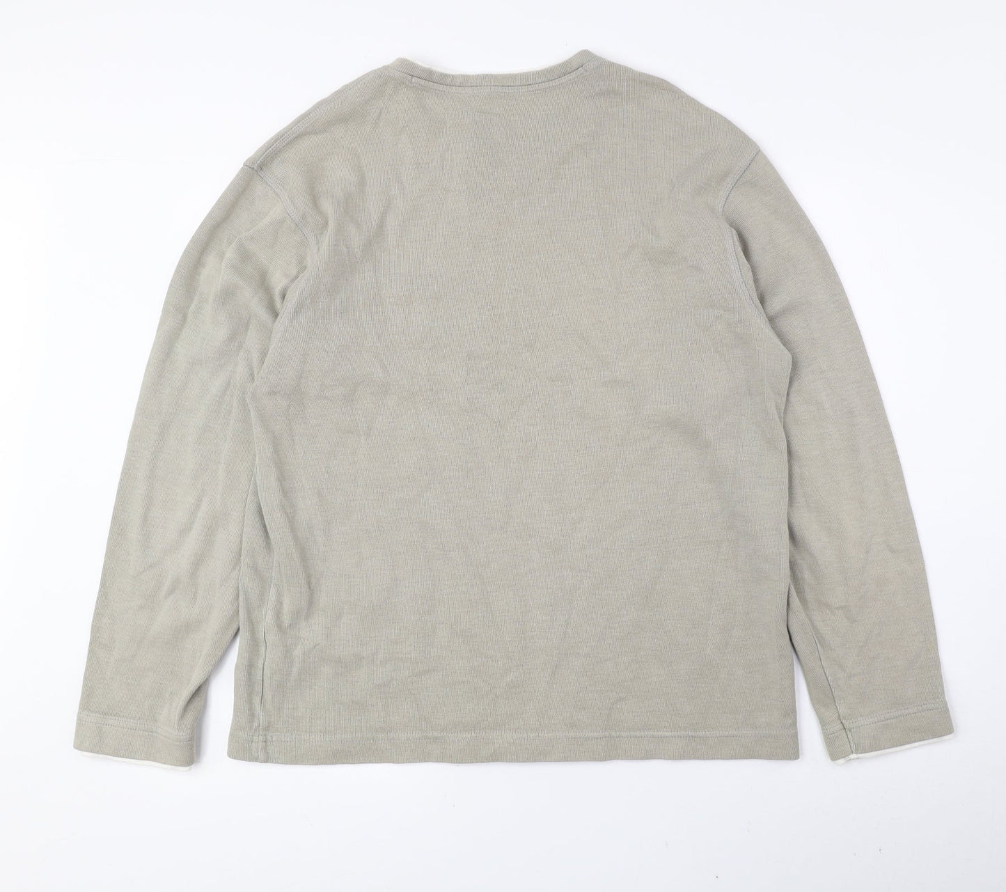 Blue Harbour Mens Green Crew Neck Cotton Pullover Jumper Size S