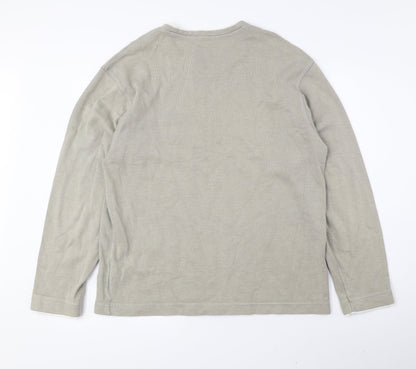 Blue Harbour Mens Green Crew Neck Cotton Pullover Jumper Size S