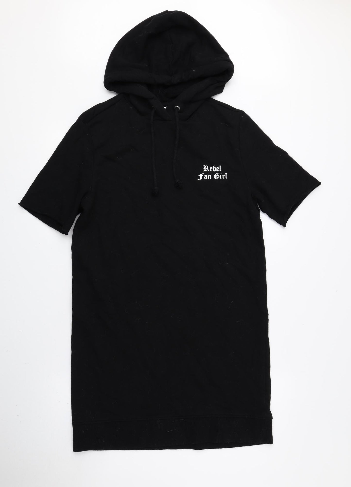 Divided by H&M Womens Black 100% Cotton Jumper Dress Size 8 Crew Neck Pullover