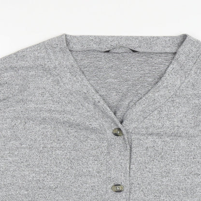 George Womens Grey V-Neck Polyester Cardigan Jumper Size L - Button up